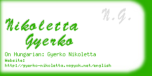 nikoletta gyerko business card
